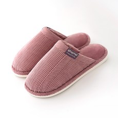 DM I Love Home 燈芯絨風格室內拖鞋, 紫色