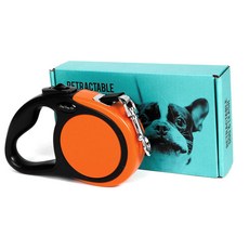 DING DONG PET 寵物單觸舒適自動牽繩, 橘色