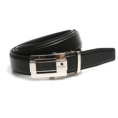 NICOLE LENIC 男士自動搭扣紳士高爾夫腰帶, 黑色 N302