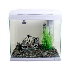 LEECOM XP300 沉船裝飾魚缸套組, 白色的