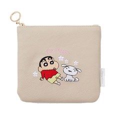 플라잉웨일즈 짱구는못말려 심플파우치 S, 베이지, 1개