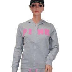 PINK女款運動服連帽拉鍊外套