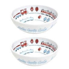 火車印花兒童碗, 混色, 2入
