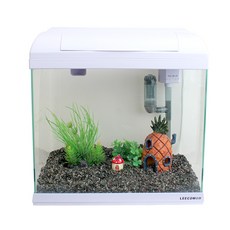 LEECOM 鳳梨蘑菇裝飾魚缸組 XP300, 白色