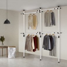 프라임행거 스마트 4단 조절행거 38mm, 아이보리 + 블랙