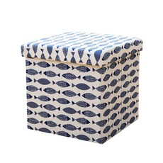 DM I love home圖案印刷折疊收納椅 小型, 魚紋