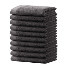 SOFT TOUCH 30支棉方巾 34*34cm, 邊緣灰色, 10個