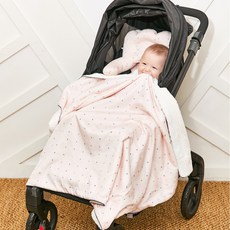 baby muffin 新款柔軟印花毯, 字母款(粉色)