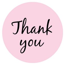 Donna&deco 有質感的 Thank You 感謝回禮圓形貼紙 5cm, 60入, 粉紅色