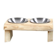 무브디자인 원목 에쉬 펫식기 2구, 혼합 색상, 1개