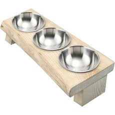 무브디자인 원목 에쉬 펫식기 3구, 혼합 색상, 1개