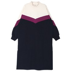 이얀 임산부 브이배색 기모수유원피스