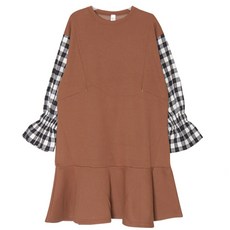 이얀 임산부 러브 셔링체크 기모수유원피스