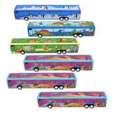 玩具組合 大型 拖車 6種組 巴士, 混色
