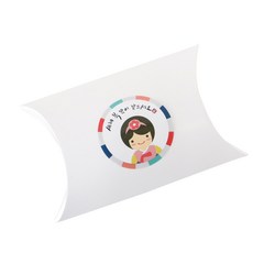 黃氏便當 半月盒 白色 20入 + 新年快樂 韓服少女 貼紙 20入, 混合顏色, 1套
