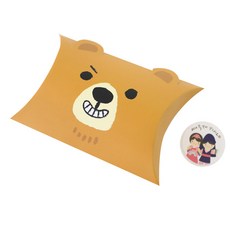 黃氏便當 小熊半月形盒 10p + 新年快樂男孩女孩貼紙 10p, 混合顏色, 1套