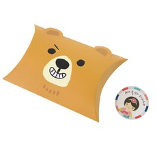 黃氏便當 半月盒 熊 10入 + 新年快樂貼紙 韓服少女 10入, 混合顏色, 1套