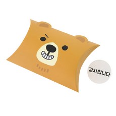 黃氏便當盒 半月盒 熊 10入 + 圓形感謝貼紙 白色 10入, 混合色, 1套