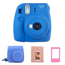 instax 拍立得 Mini 9鈷藍+專屬包包+2層硬相冊隨機出貨+相框隨機出貨, 單品, 1套