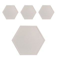에이드엘 AL 헥사곤 실리콘 컵받침, 베이지, 109 x 103 x 2 mm, 4개