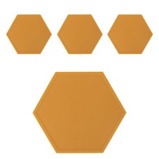 에이드엘 AL 헥사곤 실리콘 컵받침, 머스타드, 109 x 103 x 2 mm, 4개
