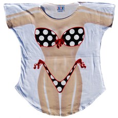 FantasyCoverups B&W 폴카도트 커버업 티셔츠