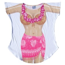 FantasyCoverups 핫 핑크 사롱 커버업 티셔츠