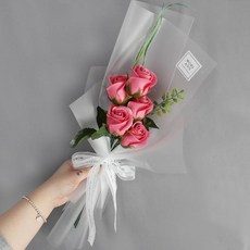 MORIANN Charmant玫瑰香皂花束, 深粉色, 1組