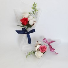 MORIANN 人造花蓬鬆花束, 粉色+紅色, 1組