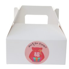 黃氏飯盒白色提手盒小30p+新年貼紙福袋30p, 混色, 1套