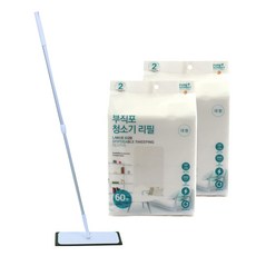 善宇地棒拖把大號2層無紡布清潔劑+3p清潔布+120p靜電無紡布清潔布, 1組