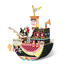 로보타임 DIY 미니어처 뮤직박스 낚시하는 고양이, 혼합 색상, 1개