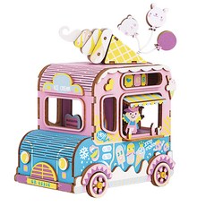 로보타임 DIY 미니어처 뮤직박스 아이스크림 자동차, 혼합 색상, 1개