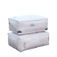 DM 알럽홈 반투명 패딩 이불정리백 구름 소형, 2개입