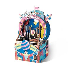 로보타임 DIY 미니어처 뮤직박스 서커스, 혼합 색상, 1개