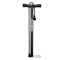 ROCKBROS 高壓腳踏車打氣筒, 黑色, 1入