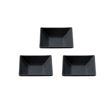 오다도기 스퀘어 정사각 종지 9cm, 블랙, 3개입