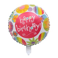 Balloon Farm 生日快樂裝飾鋁箔氣球 圓形 I 45 x 45 cm, 混合顏色, 45入