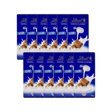 Lindt 瑞士蓮 經典牛奶巧克力, 12片, 100g