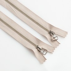 EASYSTEP 5號 鎳色拉鍊 鋼圈 40.64cm, 淺米色, 2個