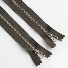 EASYSTEP 5號 鎳色拉鍊 鋼圈 40.64cm, 卡其色, 2個