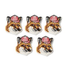 時尚亮點迷你刺繡布貼 29*33mm, 一隻狼, 5件