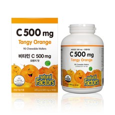 natural Factors 維生素 C 500 橙味, 90片, 1個