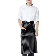 UNISTORE Tfarm 長版條紋圍裙 A406, 黑色, 1個