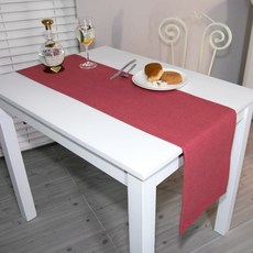 NASANDECO 帆布純棉桌旗, 勃根地紅, 6人用(220 x 30 cm)