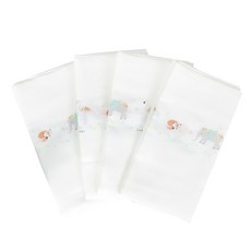 OYBY 棉質印花紗布巾組 XL號, 白色, 10入