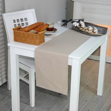 NASANDECO 帆布純棉桌旗, 沙米色, 6人座(220 x 30 cm)