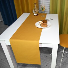 韓國製造 Nasan Deco 帆布純棉桌旗, 金黃色, 4人用(180 x 30 cm)