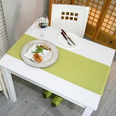 NASANDECO 帆布純棉桌旗, 芹菜綠, 2人用(150 x 30 cm)