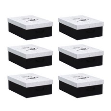 하우스레시피 부직포 뉴욕 정리함 낮은형, 혼합 색상, 6개입